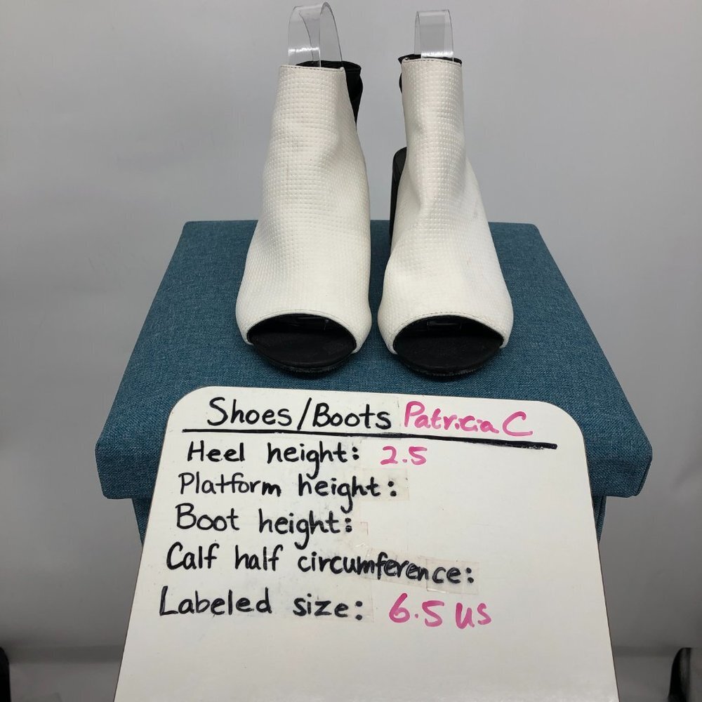 Kenneth Cole White Perforated Pleather Hannon Shootie Almond Nubuck Ankle Boots - Picture 14 of 15